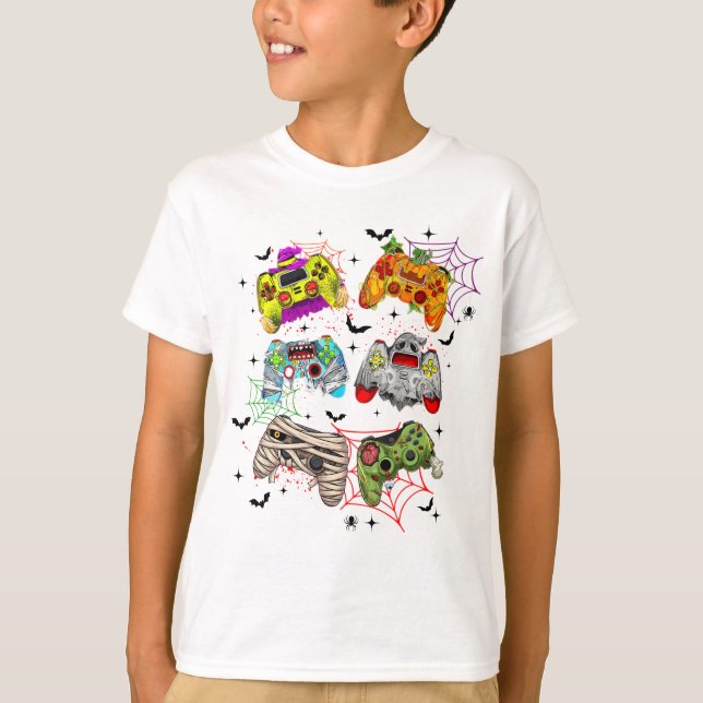 Amusant Joueur Halloween T-shirt (Devant)