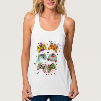 Amusant Joueur Halloween T-Shirt Débardeur