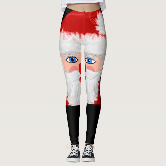 Amusant Joyeux Noël Père Noël Leggings (Devant)