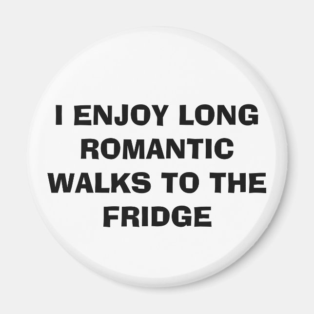Amusant "LONG WALKS TO THE FRIDGE" Magnet (Devant)