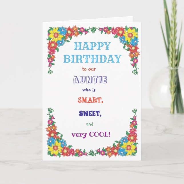 Amusant Modèle pour l'anniversaire de la tante (Devant)