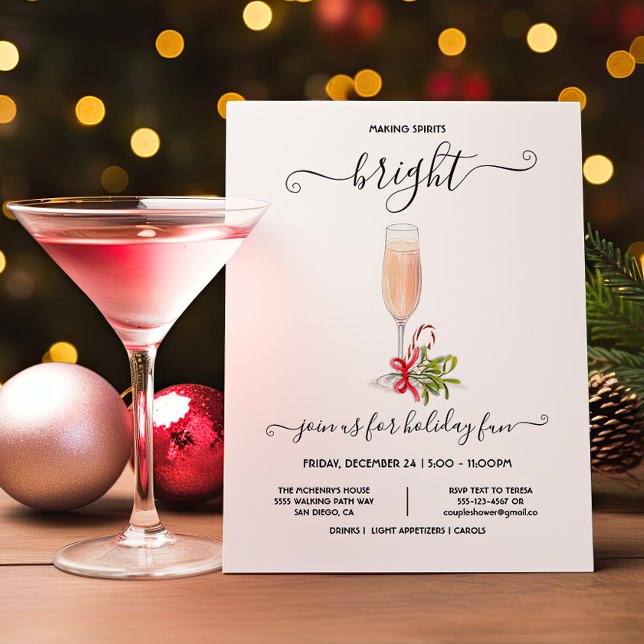 Amusant Noël Cocktail férié Invitation (Créateur téléchargé)