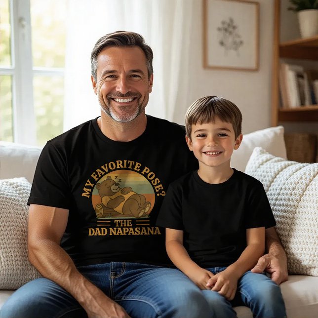 Amusant Ours Papa Napasana Yoga T-shirt (Créateur téléchargé)