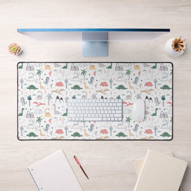 Amusant Pastel Dinosaur Motif de scène (Bureau 1)