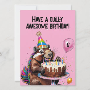 Amusant Porcupine carte d'anniversaire Ballons, Gâ