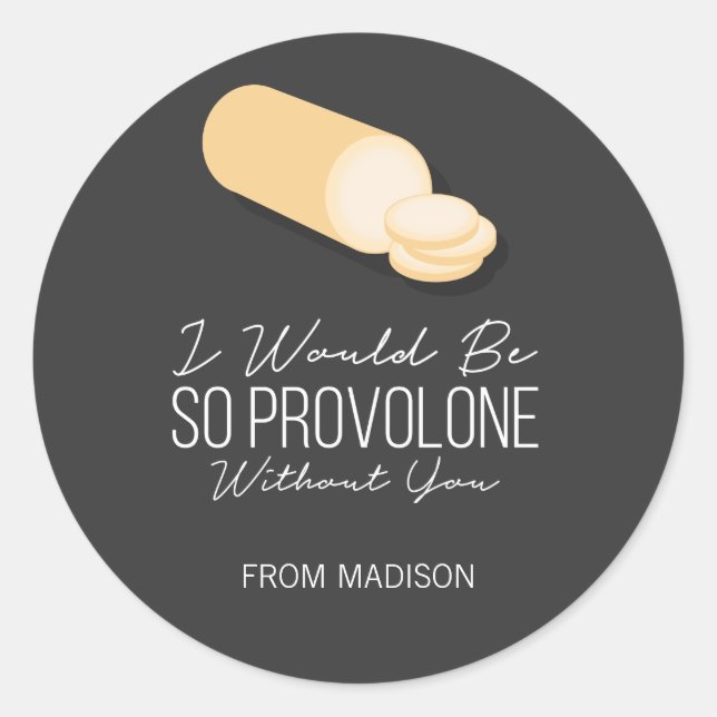 Amusant Provolone Valentine Love Sticker au fromag (Devant)