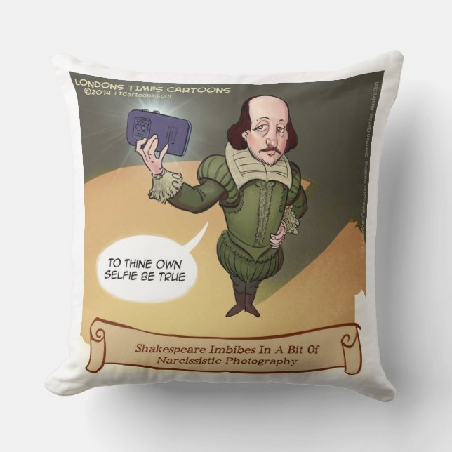 Amusant Shakespeare Selfie Grand Oreiller À Thon D (Recto)