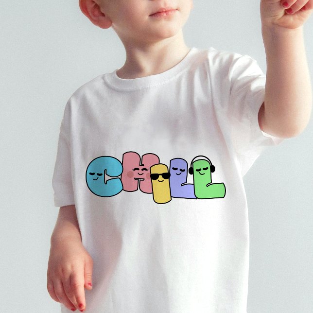 Amusant T-shirt graphique CHILL pour enfants | DP7 (Chill Shirt , Minimalist Shirt , Graphic Tee , Simple Design , Everyday Wear , Relaxed Tee)