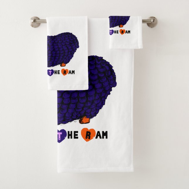Amusant violet bélier chinois Année Zodiac Serviet (En situation)