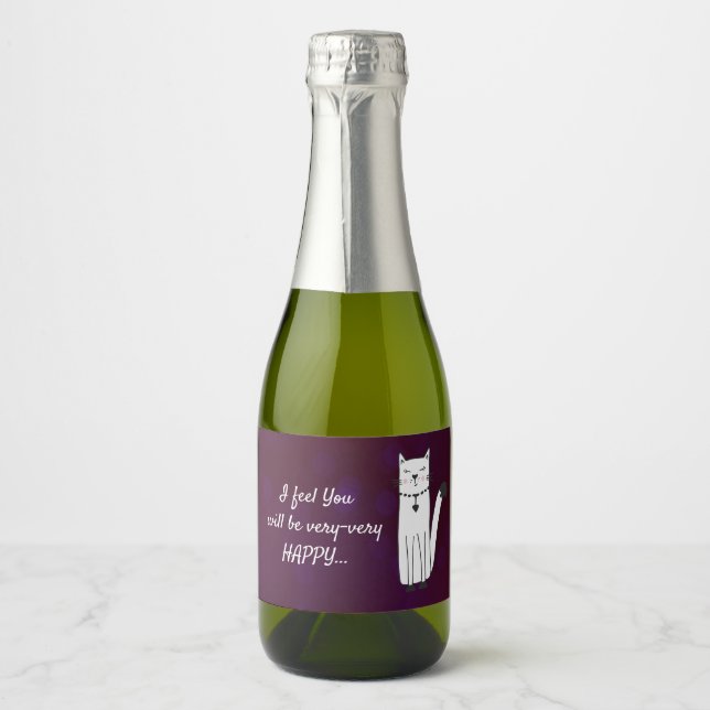 Amusant Violet Sparkling Vin Mini Étiquette boutei (Devant)
