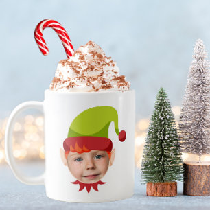 Amusant visage elfe Noël Mug