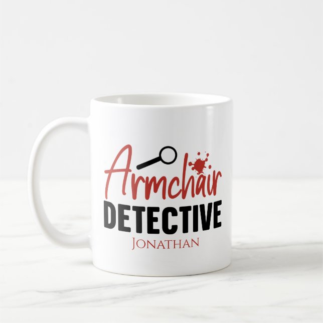 Amusant vrai crime Fauteuil détective café Mug (Gauche)