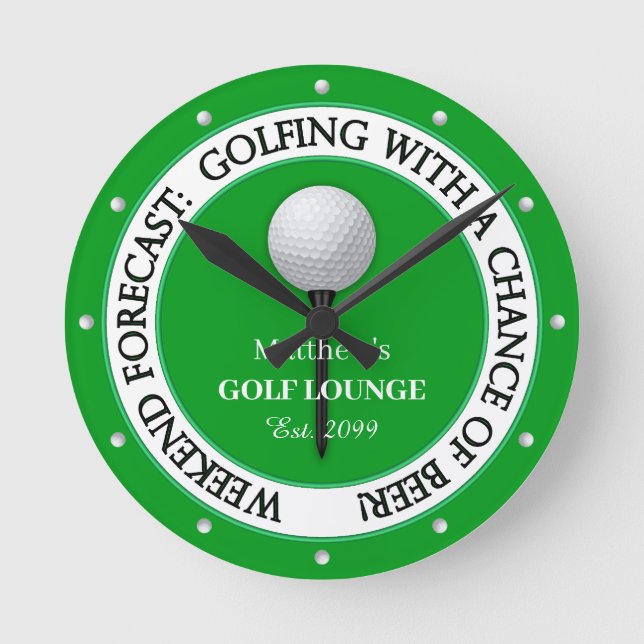 Amusant Weekend Golf Lounge / Bar Horloge murale (Recto)