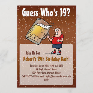 Amusante 19ème Anniversaire Invitation à la fête a