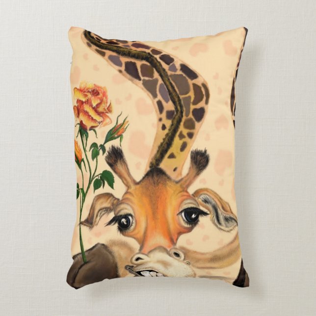 Amusante Accent Coussin Giraffe romantique avec Ro (Devant(Vertical))