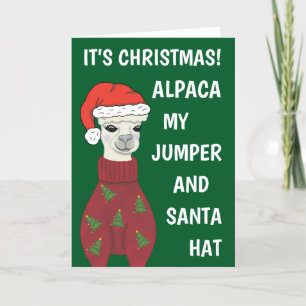 Amusante Alpaca Pun Joyeux Noël Carte