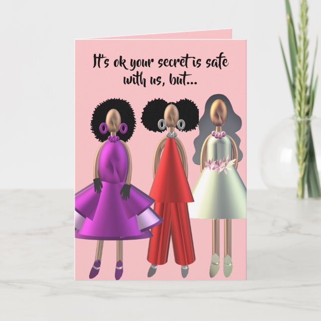 Amusante carte d'anniversaire de femme afro-améric (Devant)