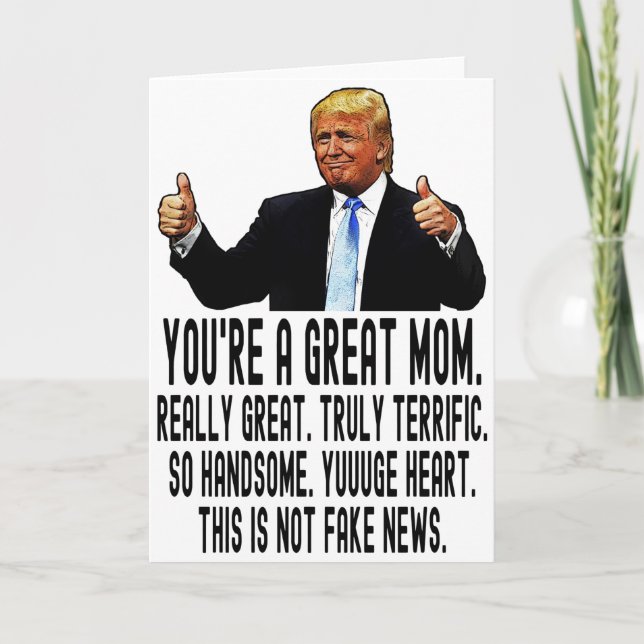 Amusante carte d'anniversaire Trump pour maman, fê (Devant)