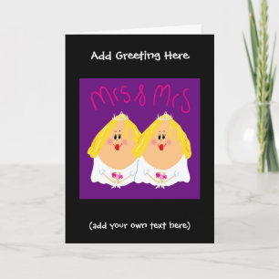 Amusante carte de mariage Mme et Mme Lesbian - egg