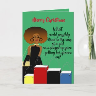 Amusante Carte de Noël Africaine Américaine