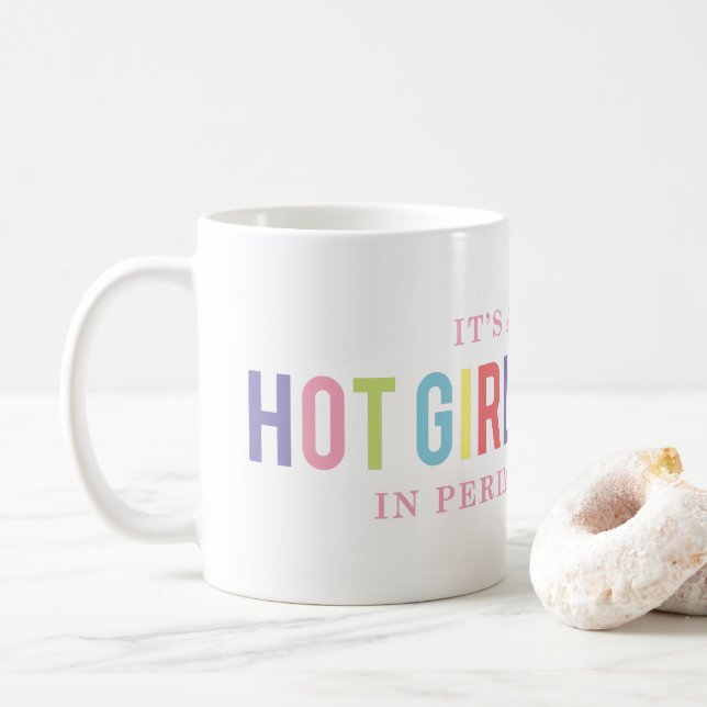 Amusante Fille chaude Été Perimenopause Mug (Avec donut)