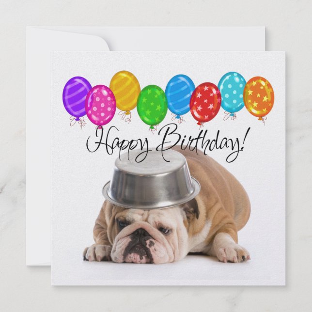 Amusante Invitation d'anniversaire de Bulldog - SR (Devant)
