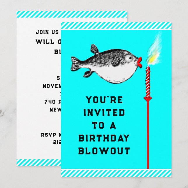 Amusante Invitation de fête d'anniversaire (Devant / Derrière)