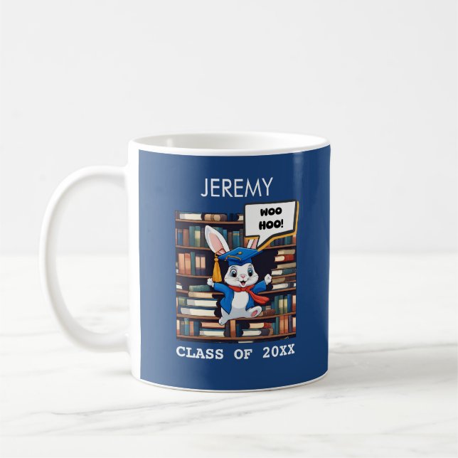 Amusante Jote Bunny Graduation Mug Idée cadeau (Gauche)