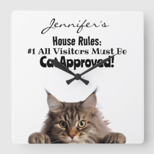Amusante Maine Cat Cat Horloge murale