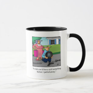 Amusante Mari & Femme "Flat Tire" Humour Mug
