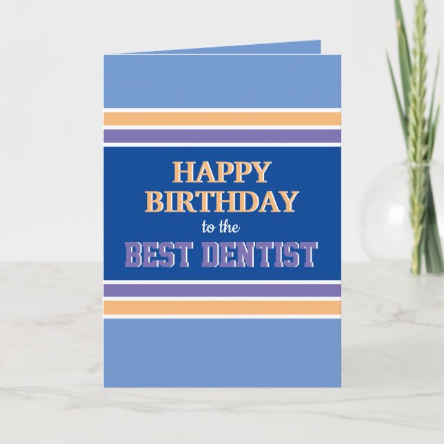 Amusante meilleure dentiste Bonne carte d'annivers (Devant)