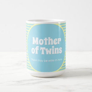 Amusante Mère des jumeaux Pastel Stripes Café Mug
