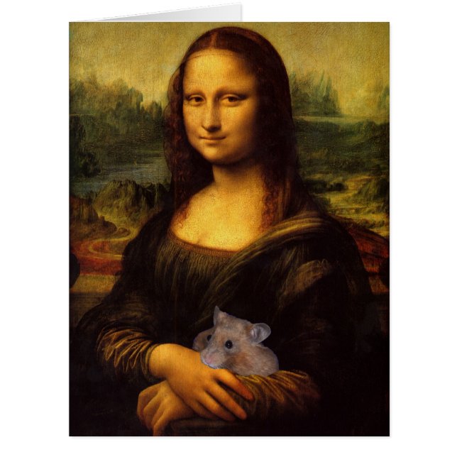 Amusante Mona Lisa Avec Hamster Doux (Devant)