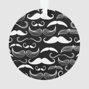 Amusante moustache blanche sur le noir