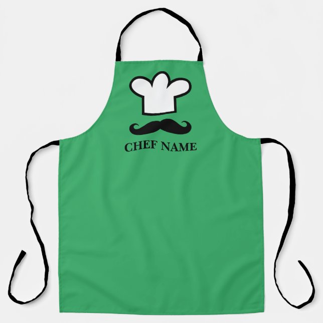 Amusante moustache noire tablier chef barbecue pou (Recto)