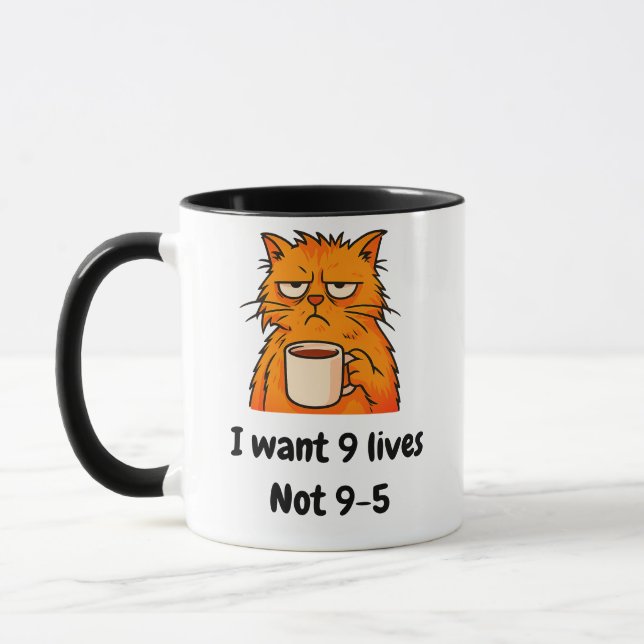 Amusante Mug de chat orange (Gauche)
