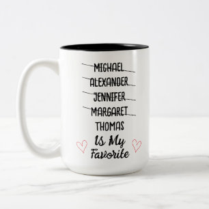 Amusante Mug enfant préféré avec 5 noms Cadeau per