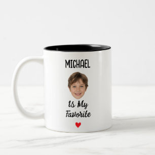 Amusante Mug Favorite Enfant avec nom et visage Ph