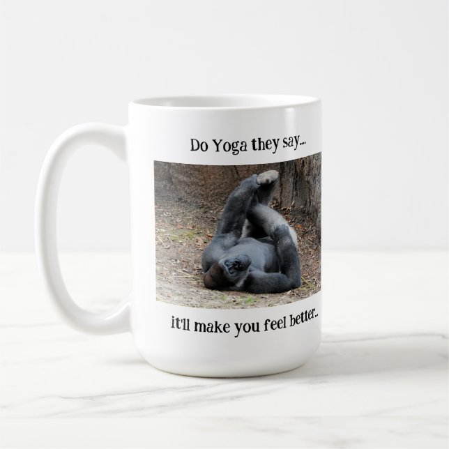 Amusante Mug Gorilla : Do Yoga.... (Gauche)