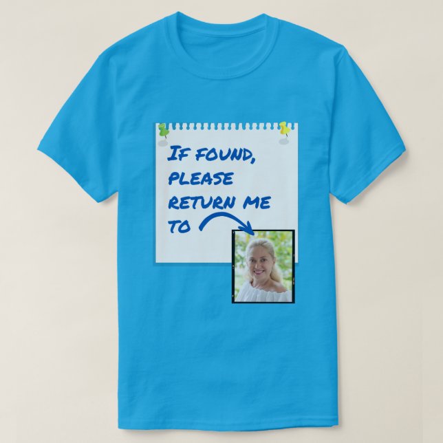 Amusante Perdue Mari Photo personnalisée T-shirt (Design devant)