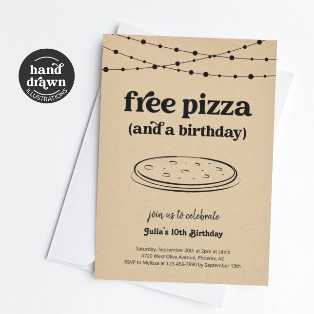 Amusante Pizza Anniversaire Fête Invitation (Créateur téléchargé)