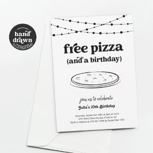 Amusante Pizza Anniversaire Fête Invitation
