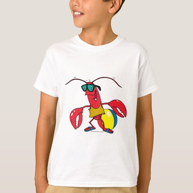 amüsanter Cartoon am Strand T-Shirt (Vorderseite)