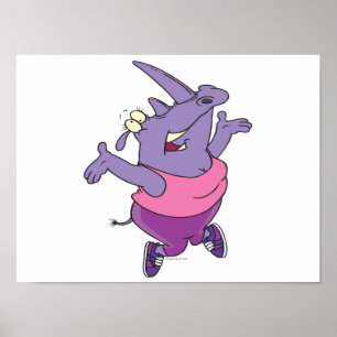 amüsantes Training von Nashorn Cartoon Poster