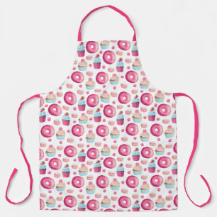 Amusants beignets roses et cakes Motif tablier