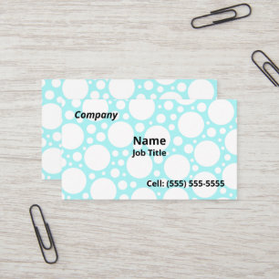 Amusants bleu clair Polka Cartes de visite