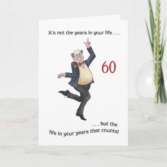 Amusants Carte d'anniversaire de 60e anniversaire  (Devant)