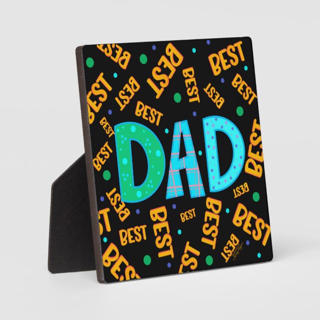 Amusants Meilleur papa Inspiriity Nom Plaque (Recto)