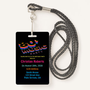 Amusants Neon 80's Music Anniversaire Badge