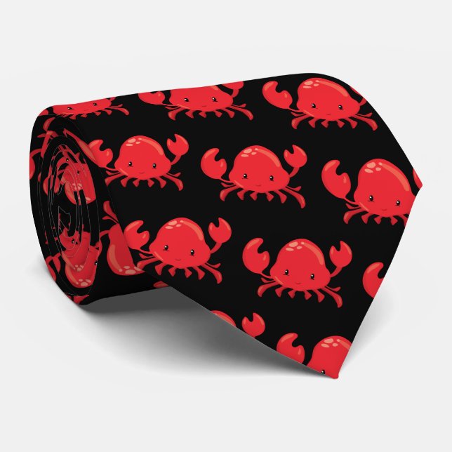 Amusants Red black beach crab cravate (Roulé)